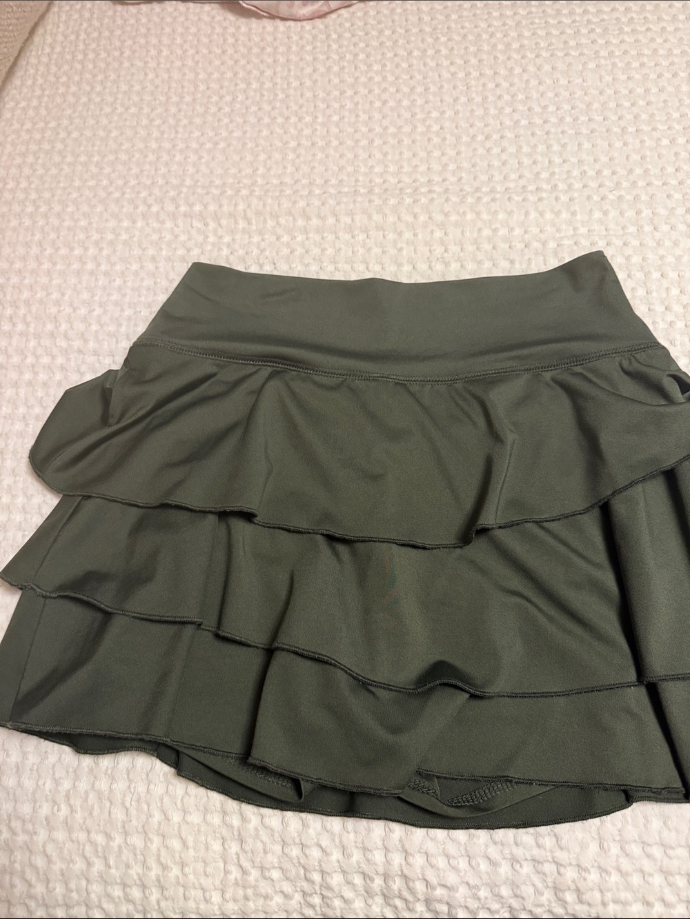 Altared state revival Tiered Ruffle Skirt - Olive Green